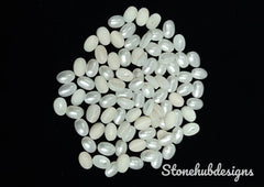 6x8MM, 7x9MM, 8x10MM Natural Fresh Water White Pearl Oval cabochon Gemstone, AAA White Pearl Oval flat back cabochon Loose stone For Jewelry