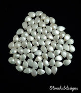 3x5MM, 4x6MM, 5x7MM Natural Fresh Water White Pearl Pear cabochon Gemstone, AAA White Pearl flat back Cabochon Pear Loose stone For Jewelry