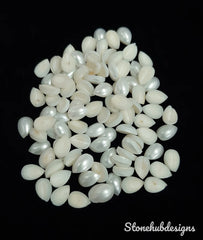 6x9MM, 7x10MM, 8x12MM Natural Fresh Water White Pearl Pear cabochon Gemstone, AAA Quality White Pear cabochon Pear Loose stone For Jewelry