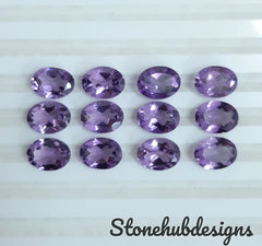6X8MM, 7X9MM, 8X10MM, 9X11MM Natural Amethyst faceted Oval Cut Gemstone, AAA Amethyst Oval Purple Color Calibrated Size For Jewelry