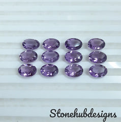 6X8MM, 7X9MM, 8X10MM, 9X11MM Natural Amethyst faceted Oval Cut Gemstone, AAA Amethyst Oval Purple Color Calibrated Size For Jewelry
