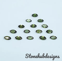 2x4MM, 2.5x5MM Natural Green Tourmaline Faceted Marquise Cut Gemstone, AAA Green Tourmaline Faceted Gems Fine Quality For Jewelry