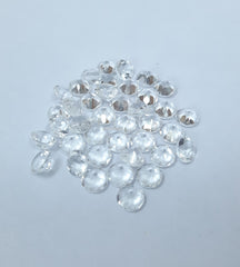 3MM, 3.5MM, 4MM, 4.50MM, 5MM, 6MM Natural Crystal Quartz Faceted Round Cut Gemstone, AAA White Crystal Quartz faceted Round Cut For Jewelry
