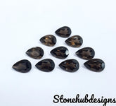 6x8MM, 7x9MM, 8x10MM Natural Smoky Quartz Faceted Pear Cut Gemstone, AAA Brown Smoky Quartz Pear Loose Calibrated Cut Stone for jewelry