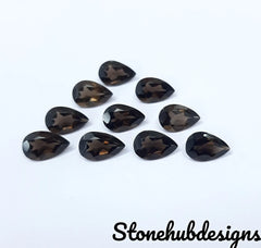 6x8MM, 7x9MM, 8x10MM Natural Smoky Quartz Faceted Pear Cut Gemstone, AAA Brown Smoky Quartz Pear Loose Calibrated Cut Stone for jewelry