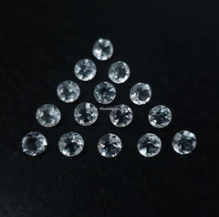 3MM, 3.5MM, 4MM, 4.50MM, 5MM, 6MM Natural Crystal Quartz Faceted Round Cut Gemstone, AAA White Crystal Quartz faceted Round Cut For Jewelry