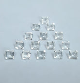 3MM, 4MM, 5MM, 6MM Natural Crystal Quartz Faceted Square Cut Gemstone, AAA White Crystal Quartz faceted Square cut For Jewelry