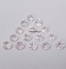 3MM, 3.50MM, 4MM, 4.50MM, 5MM Natural Rose Quartz Faceted Round Cut Gemstone, AAA Rose Quartz Round Loose Calibrated Cut Stone For Jewelry