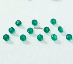 5 pieces 1MM, 1.50MM Natural GREEN ONYX Faceted Round Cut gemstone, AAA Green Onyx Faceted Loose Calibrated Round Cut For Jewelry Making