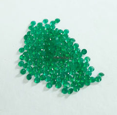 5 pieces 1MM, 1.50MM Natural GREEN ONYX Faceted Round Cut gemstone, AAA Green Onyx Faceted Loose Calibrated Round Cut For Jewelry Making