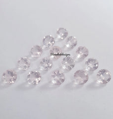 3MM, 3.50MM, 4MM, 4.50MM, 5MM Natural Rose Quartz Faceted Round Cut Gemstone, AAA Rose Quartz Round Loose Calibrated Cut Stone For Jewelry
