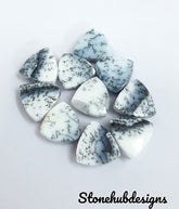 Natural Dendrite Opal Smooth Trillion Cabochon Gemstone, CALIBRATED Loose Stone Cab, AAA Dendrite Opal Smooth Trillion Cabs For Jewelry