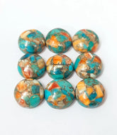 3MM-20MM Natural Oyster Copper Turquoise Round Cabochon Gemstone, AAA Oyster Copper Turquoise Cabochon Round Calibrated Loose For Jewelry
