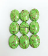 4x6MM-20x30MM Natural Green Copper Turquoise Oval Cabochon Gemstone, AAA Green Copper Turquoise Cabochon Oval Calibrated Loose For Jewelry