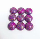 3MM-20MM Natural Purple Copper Turquoise Round Cabochon Gemstone, AAA Copper Turquoise Cabochon Round Calibrated Loose For Jewelry