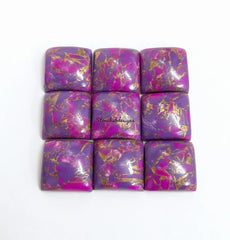 Natural Purple Copper Turquoise Square Cabochon Gemstone, AAA Purple Copper Turquoise Cabochon Square Calibrated For Jewelry