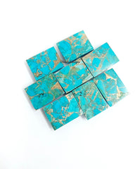 Natural Blue Copper Turquoise Octagon Cabochon Gemstone, AAA Blue Copper Turquoise Smooth Cabochon Octagon Calibrated For Jewelry