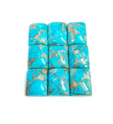 Natural Blue Copper Turquoise Octagon Cabochon Gemstone, AAA Blue Copper Turquoise Smooth Cabochon Octagon Calibrated For Jewelry