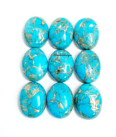 4x6MM-20x30MM Natural Blue Copper Turquoise Oval Cabochon Gemstone, AAA Blue Copper Turquoise Cabochon Oval Calibrated Loose For Jewelry