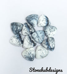 Natural Dendrite Opal Smooth Trillion Cabochon Gemstone, CALIBRATED Loose Stone Cab, AAA Dendrite Opal Smooth Trillion Cabs For Jewelry