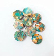 3MM-20MM Natural Oyster Copper Turquoise Round Cabochon Gemstone, AAA Oyster Copper Turquoise Cabochon Round Calibrated Loose For Jewelry