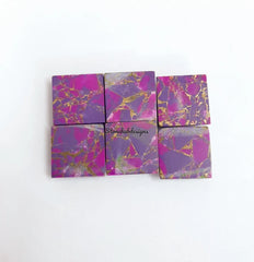 Natural Purple Copper Turquoise Square Cabochon Gemstone, AAA Purple Copper Turquoise Cabochon Square Calibrated For Jewelry