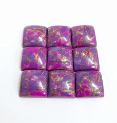 Natural Purple Copper Turquoise Square Cabochon Gemstone, AAA Purple Copper Turquoise Cabochon Square Calibrated For Jewelry