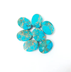 4x6MM-20x30MM Natural Blue Copper Turquoise Oval Cabochon Gemstone, AAA Blue Copper Turquoise Cabochon Oval Calibrated Loose For Jewelry
