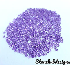 1MM, 1.25MM, 1.5MM Natural African Amethyst Faceted Round Cut Stone, AAA Purple Amethyst Faceted Loose Tiny Round Cut Stone for Jewelry