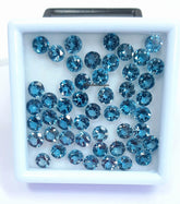 3MM, 3.50MM, 4MM, 4.50MM, 5MM Natural London Blue Topaz Faceted Round Gemstone, AAA London Topaz Faceted Round Calibrated Stone for Jewelry