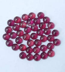 3MM, 4MM RUBY Cabochon Round Loose Gemstone, AAA Ruby Round Cabochon Loose Gemstone, GF Ruby Round Flat back Cabs Loose Stone for Jewelry