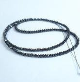 Natural Black Diamond Faceted Rondelle Beads, Black Diamond Necklace, Diamond Faceted Beads, AAA Natural Black Diamond For Jewelry