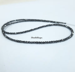 Natural Black Diamond Faceted Rondelle Beads, Black Diamond Necklace, Diamond Faceted Beads, AAA Natural Black Diamond For Jewelry