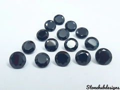 Natural Black Spinel Faceted Round Cut Gemstone, AAA Black Spinel Faceted Round Cut Loose Calibrated Gemstone For Jewelry