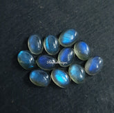 10 pieces Natural Labradorite Smooth Oval Cabochon loose gemstone, AAA Quality Blue Flash Labradorite Smooth Oval Stone for jewelry