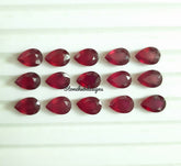 3X4MM, 3X5MM, 4X6MM, 5X7MM RUBY Faceted Pears Cut Loose Gemstone, AAA Quality Glass Field Ruby Faceted Pear Loose Gemstone For Jewelry