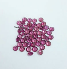 2.50MM, 3MM, 3.50MM, 4MM Natural Rhodolite Garnet Faceted Round Cut Gemstone, AAA Pink Garnet faceted Round Calibrated Stone for jewelry