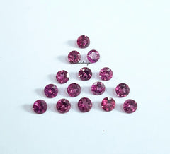 2.50MM, 3MM, 3.50MM, 4MM Natural Rhodolite Garnet Faceted Round Cut Gemstone, AAA Pink Garnet faceted Round Calibrated Stone for jewelry