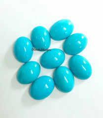 6x8MM, 7x9MM, 8x10MM, 9x11MM Natural Turquoise Cabochon Oval Gemstone, AAA Sleeping Beauty Arizona Turquoise Oval Cabochon For Jewelry