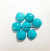 5MM, 6MM, 7MM, 8MM, 9MM, 10MM Natural Turquoise Cushion Cabochon Gemstone, AAA Sleeping beauty Turquoise Smooth Cushion Cab for Fine Jewelry