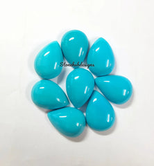 10x12MM, 10x14MM, 12x16MM, 13x18MM Natural Turquoise Cabochon Pear Gemstone, AAA Sleeping Beauty Arizona Turquoise Pear Cabochon For Jewelry