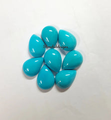 10x12MM, 10x14MM, 12x16MM, 13x18MM Natural Turquoise Cabochon Pear Gemstone, AAA Sleeping Beauty Arizona Turquoise Pear Cabochon For Jewelry