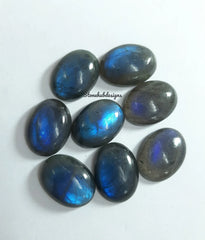 10x12MM, 10x14MM, 12x16MM, 13x18MM, 15x20MM Natural Labradorite Oval Cabochon Stone, AAA Blue Fire Labradorite Smooth Oval Cabs Loose Stone
