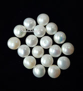 6MM, 7MM, 8MM Natural Fresh Water White Pearl Round Cabochon Gemstone, AAA White Pearl Round Flat back Cabochon Loose stone For Jewelry