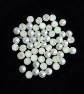 2MM, 3MM, 4MM, 5MM Natural Fresh Water White Pearl Round Cabochon Gemstone, AAA White Pearl Round Flat back Cabochon Loose stone For Jewelry