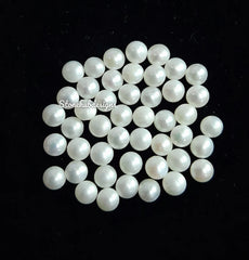 2MM, 3MM, 4MM, 5MM Natural Fresh Water White Pearl Round Cabochon Gemstone, AAA White Pearl Round Flat back Cabochon Loose stone For Jewelry