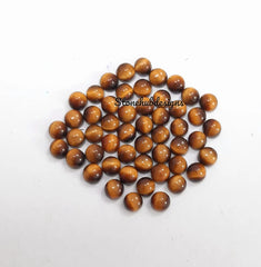 2.50MM, 3MM, 4MM Natural Tiger Eye Cabochon Round Gemstone, AAA TIGER Eye Smooth Round Cabochon Loose Gemstone For Jewelry