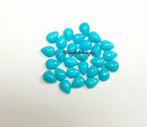 2x3MM, 3x4MM Natural Turquoise Cabochon Pear Gemstone, AAA Sleeping beauty Turquoise Smooth Pear Cabs Stone for Fine Jewelry
