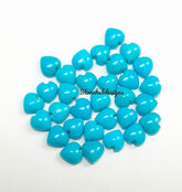 3MM, 4MM, 5MM, 6MM Natural Turquoise Cabochon Heart Gemstone, AAA Sleeping beauty Turquoise Smooth Heart Cabs for Fine Jewelry