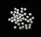 3MM, 4MM Natural Fresh Water White Pearl Square Cabochon Gemstone, AAA White Pearl Square Flat back Cabochon Loose Stone For Jewelry